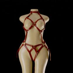 Didi — Red Full Body Leather Harness by Duchess